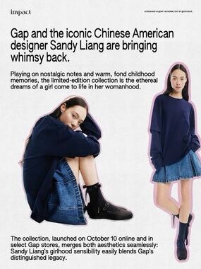 GAP sandy liang pleated denim skirt